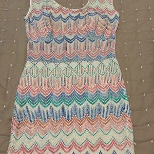 Multicolor Chevron Knit Dress